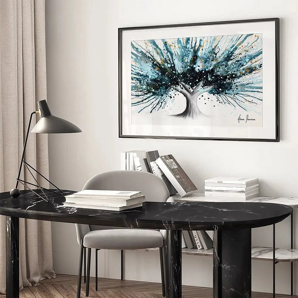 Golden Night Tree Framed Art Print Golden Night Tree Framed Art Print wall art product Ashvin Harrison