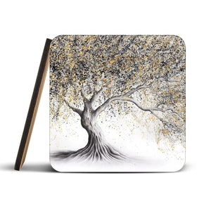Golden Onyx Tree Coaster Set Rainbow Soul Tree Coaster Set | Rainbow Soul Tree Art Coasters wall art product Ashvin Harrison