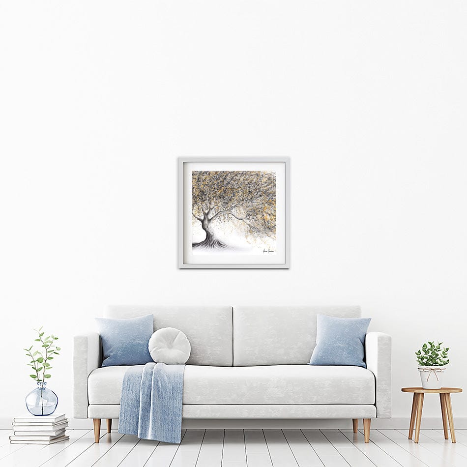Golden Onyx Tree Square Framed Art Print wall art product Ashvin Harrison