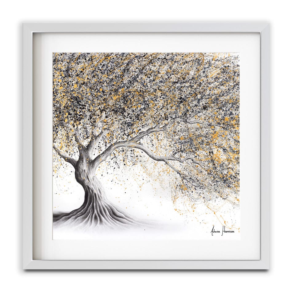 Golden Onyx Tree Square Framed Art Print wall art product Ashvin Harrison
