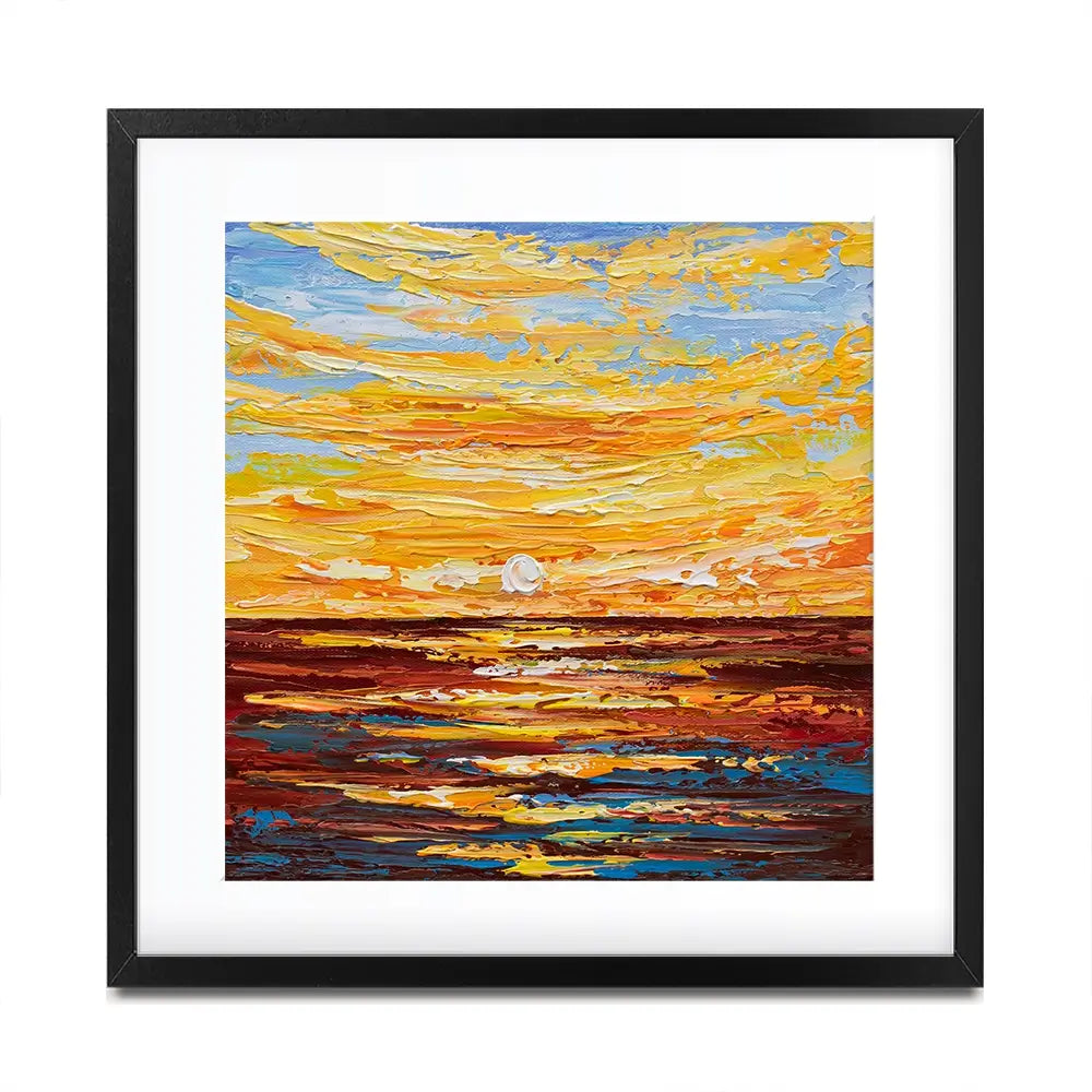 Golden Sunset Square Framed Art Print Golden Sunset Square Framed Art Print wall art product Olga Tkachyk