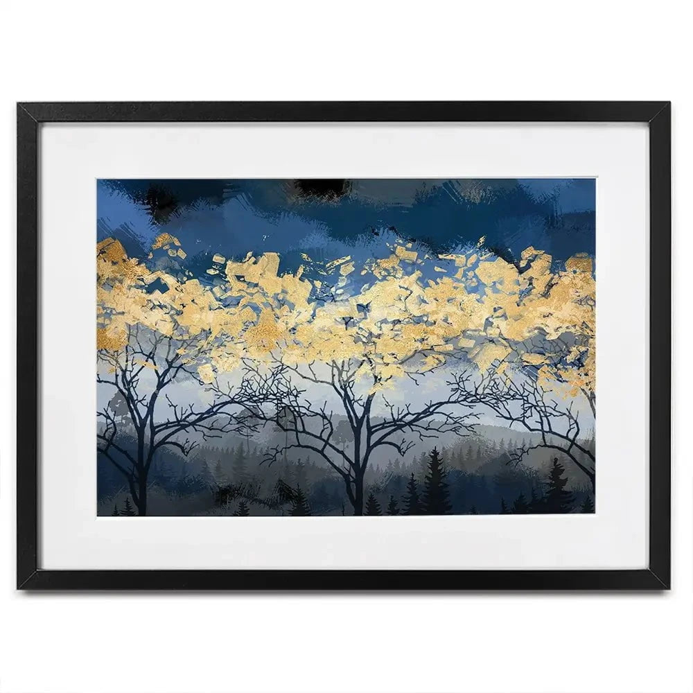 Golden Trees Framed Art Print Golden Trees Framed Art Print wall art product FLOWER 3D / Shutterstock