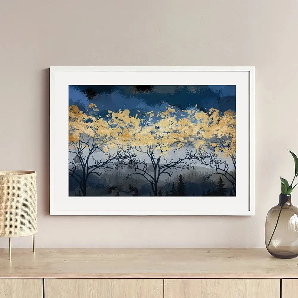 Golden Trees Framed Art Print Golden Trees Framed Art Print wall art product FLOWER 3D / Shutterstock