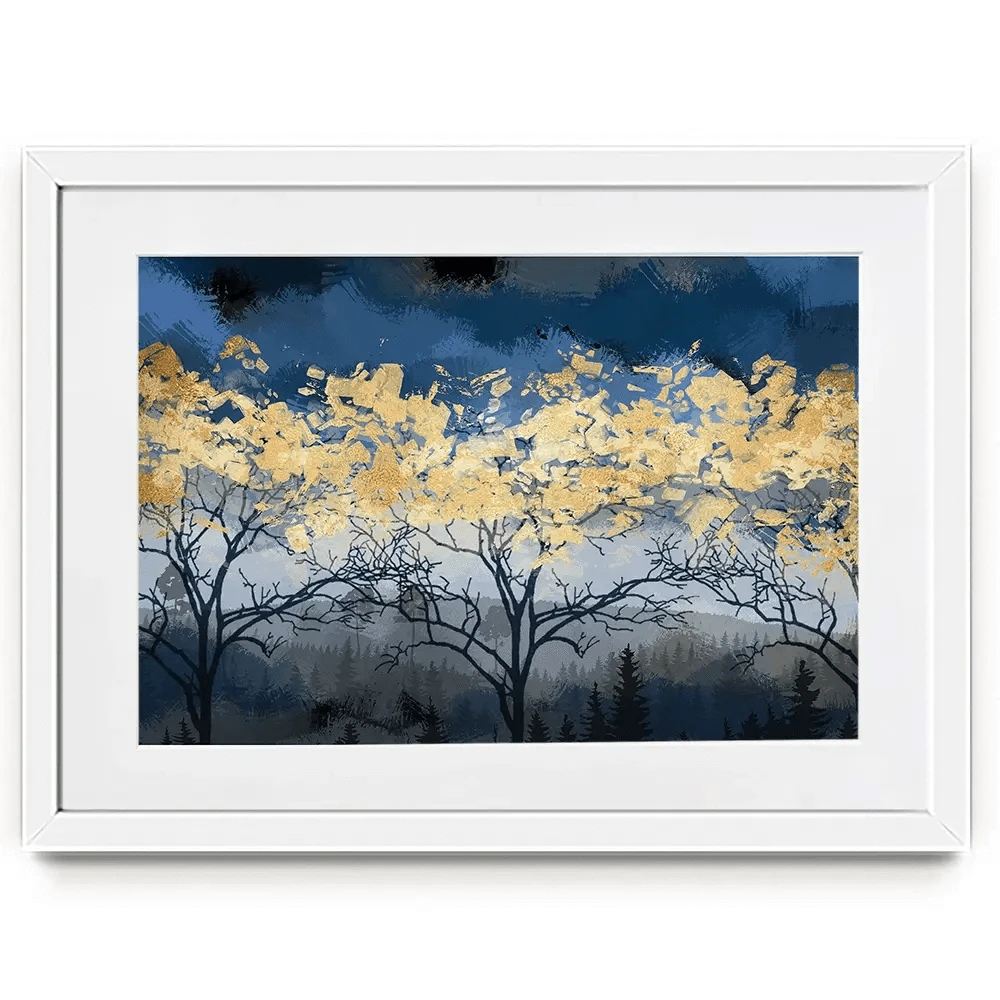Golden Trees Framed Art Print Golden Trees Framed Art Print wall art product FLOWER 3D / Shutterstock