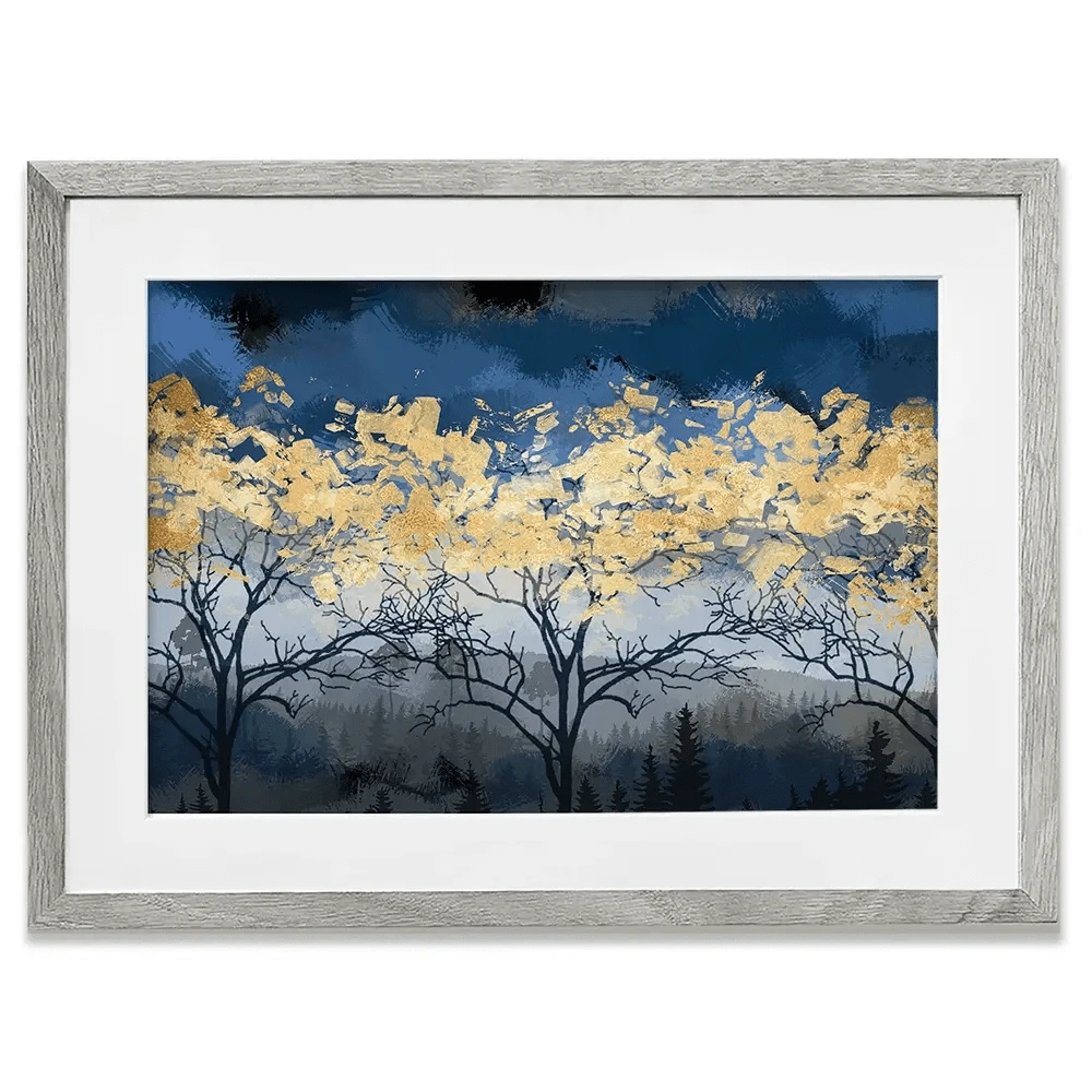 Golden Trees Framed Art Print Golden Trees Framed Art Print wall art product FLOWER 3D / Shutterstock