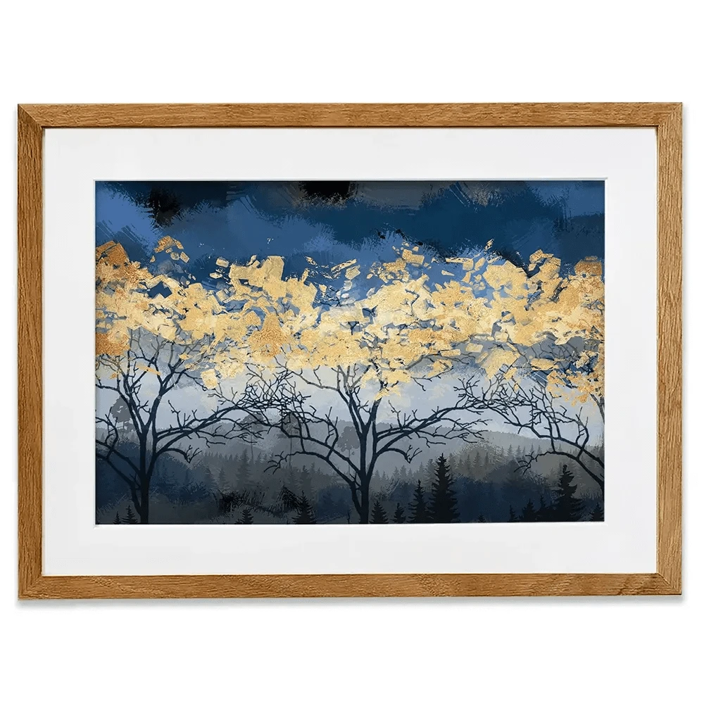 Golden Trees Framed Art Print Golden Trees Framed Art Print wall art product FLOWER 3D / Shutterstock