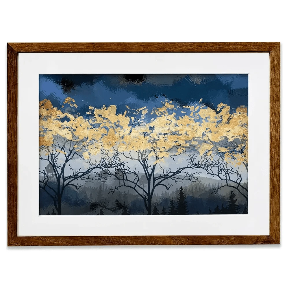 Golden Trees Framed Art Print Golden Trees Framed Art Print wall art product FLOWER 3D / Shutterstock