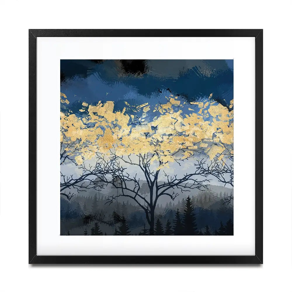 Golden Trees Square Framed Art Print Golden Trees Square Framed Art Print wall art product FLOWER 3D / Shutterstock