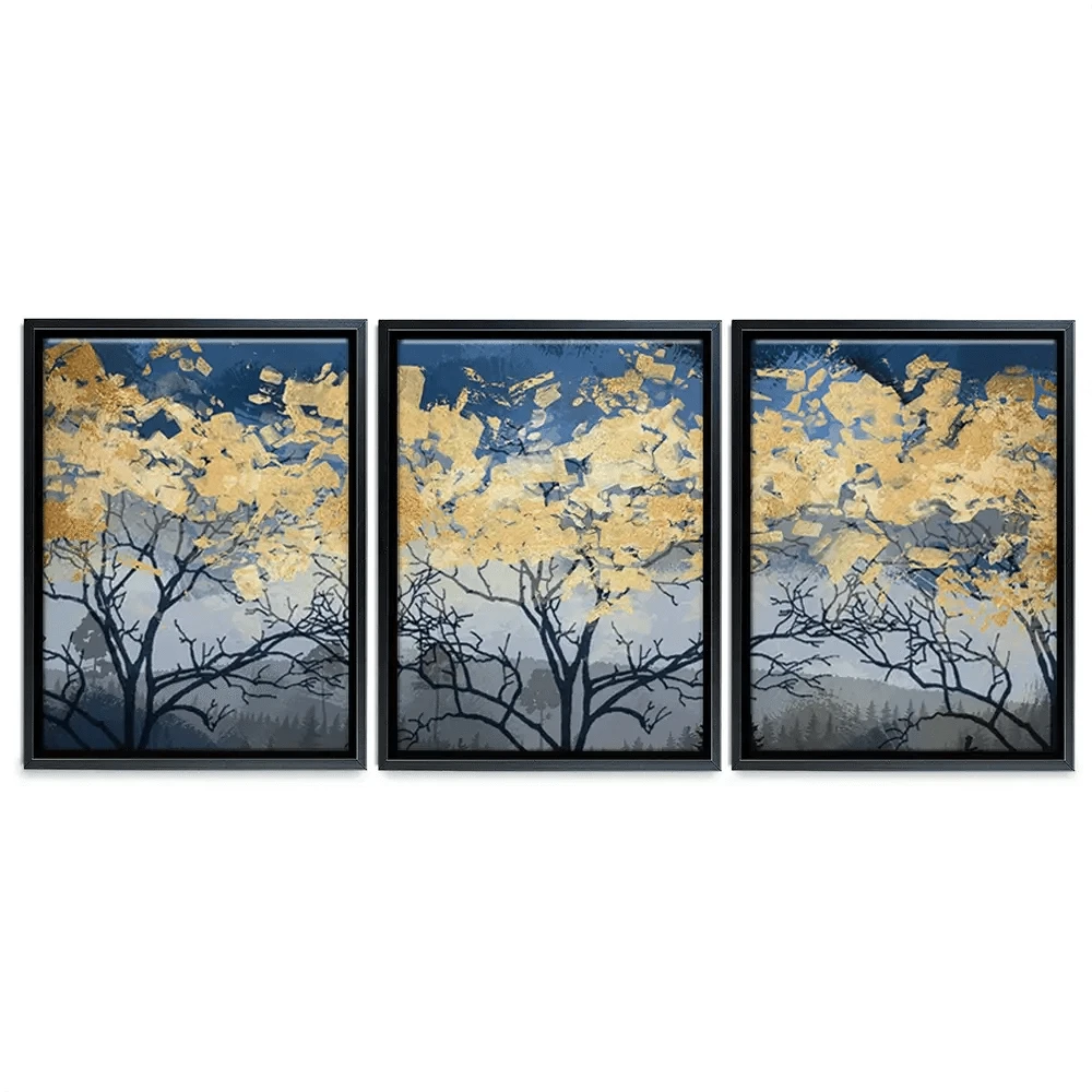 Golden Trees Trio Canvas Print Golden Trees Trio Canvas Print wall art product FLOWER 3D / Shutterstock