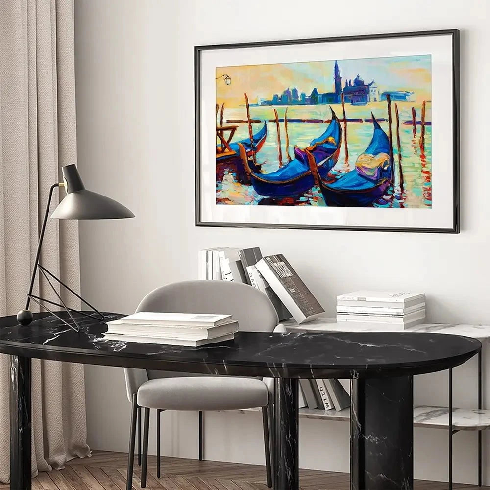 Gondolas Framed Art Print Gondolas Framed Art Print wall art product Boyan Dimitrov / Shutterstock