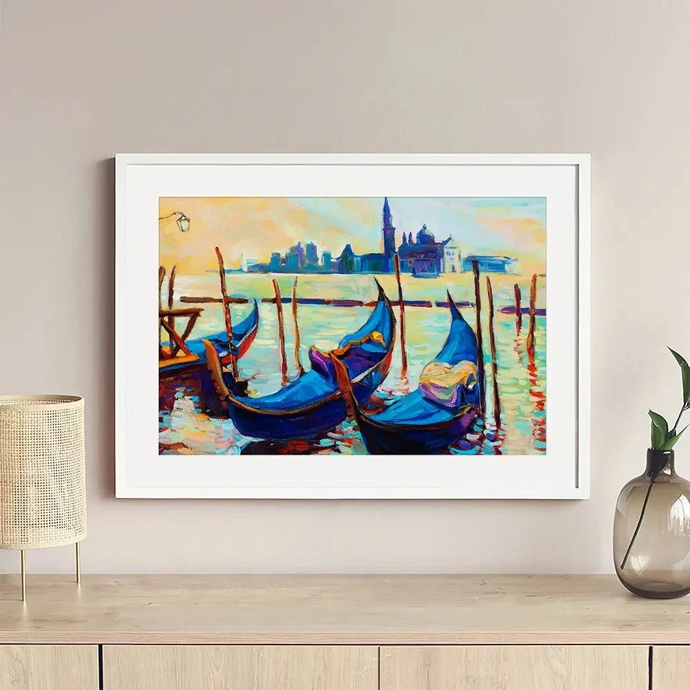 Gondolas Framed Art Print Gondolas Framed Art Print wall art product Boyan Dimitrov / Shutterstock