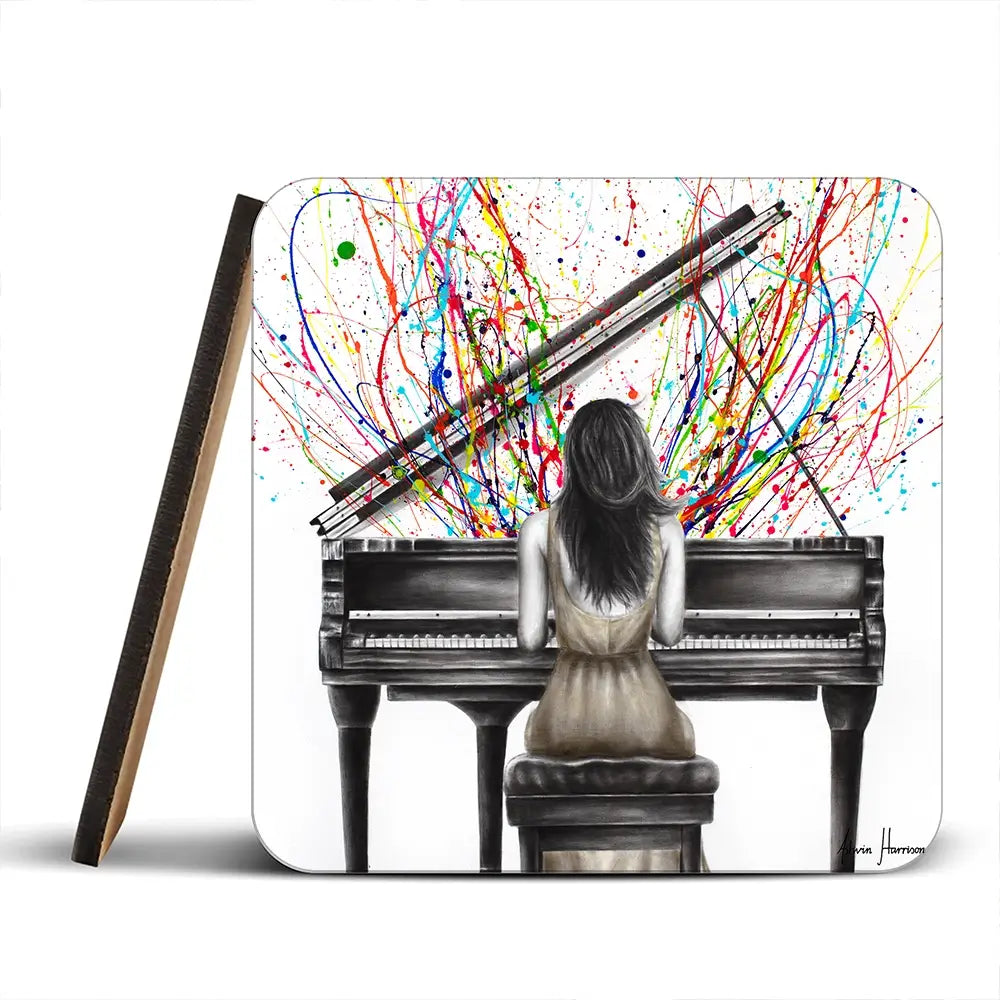Grand Piano Solo Coaster Set Rainbow Soul Tree Coaster Set | Rainbow Soul Tree Art Coasters wall art product Ashvin Harrison