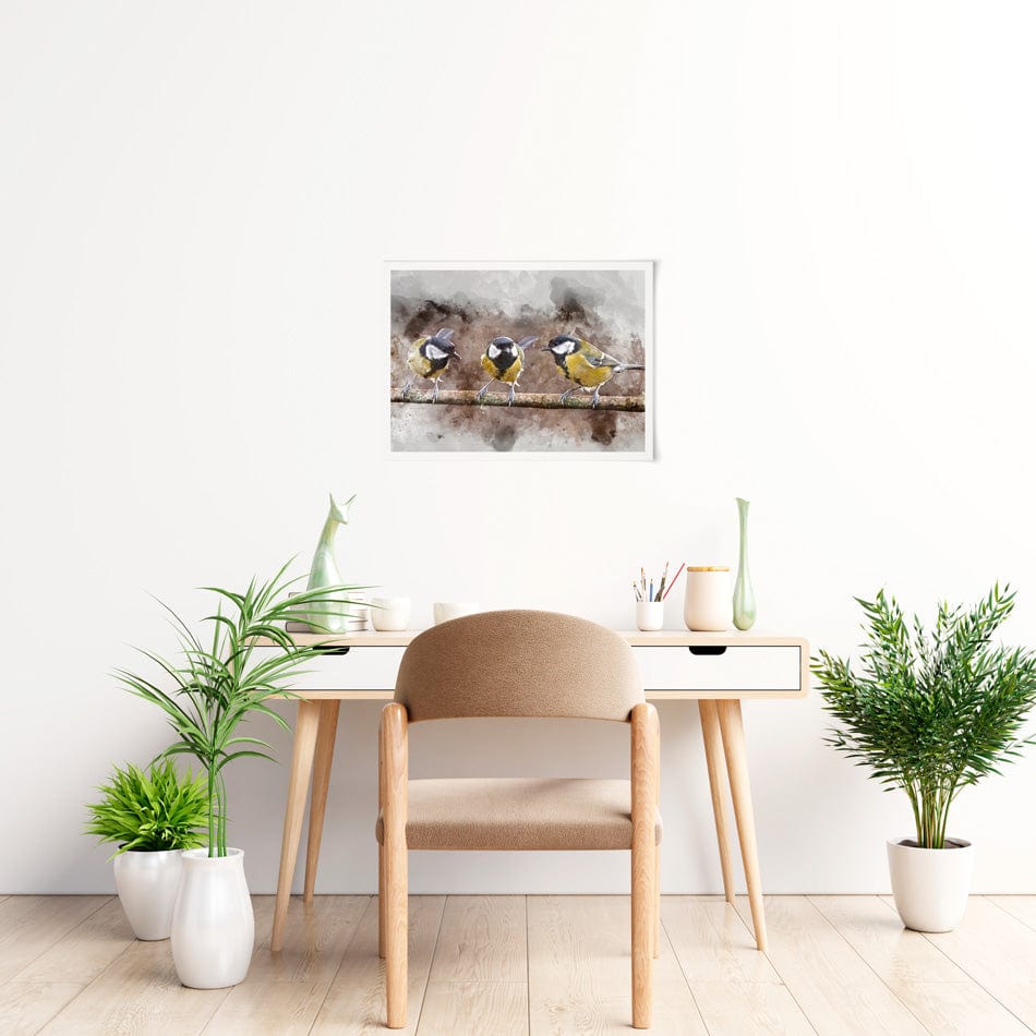 Great Tits Art Print wall art product / Shutterstock