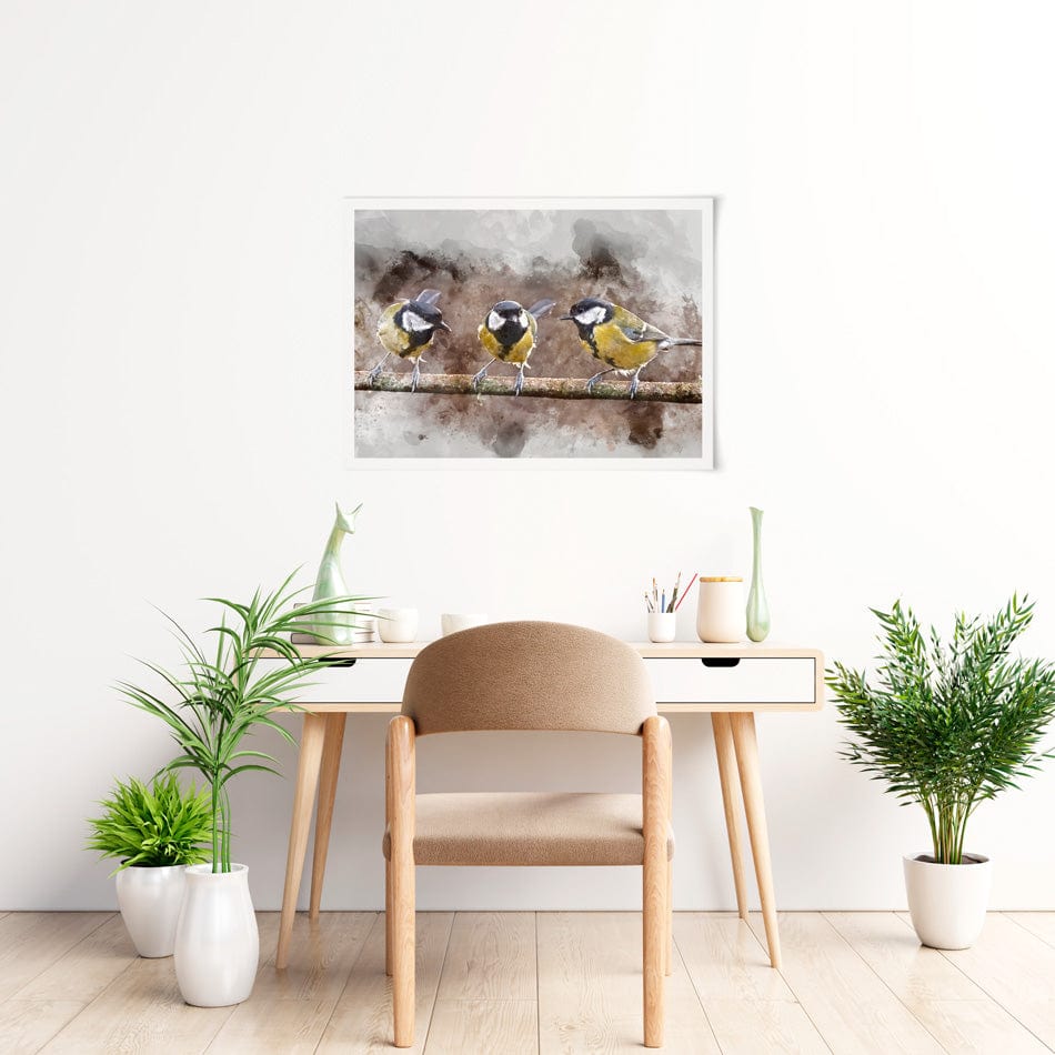 Great Tits Art Print wall art product / Shutterstock