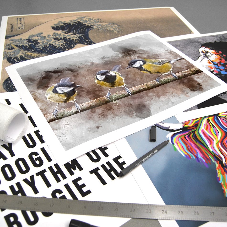 Great Tits Art Print wall art product / Shutterstock