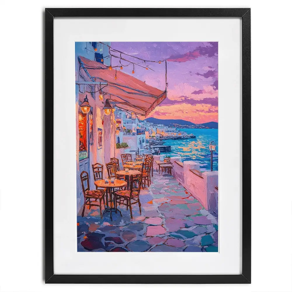 Greek Island Cafe Framed Art Print Greek Island Cafe Framed Art Print wall art product Tanya Ocean