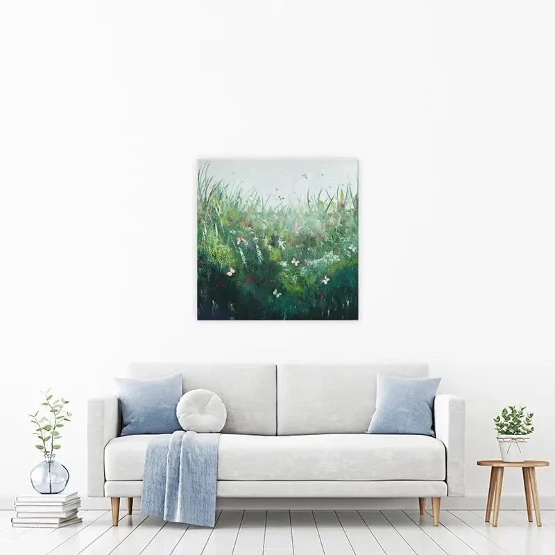 Green Butterflies Canvas Print Green Butterflies Canvas Print wall art product Laure Bury