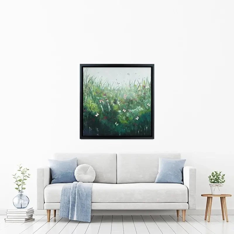 Green Butterflies Canvas Print Green Butterflies Canvas Print wall art product Laure Bury