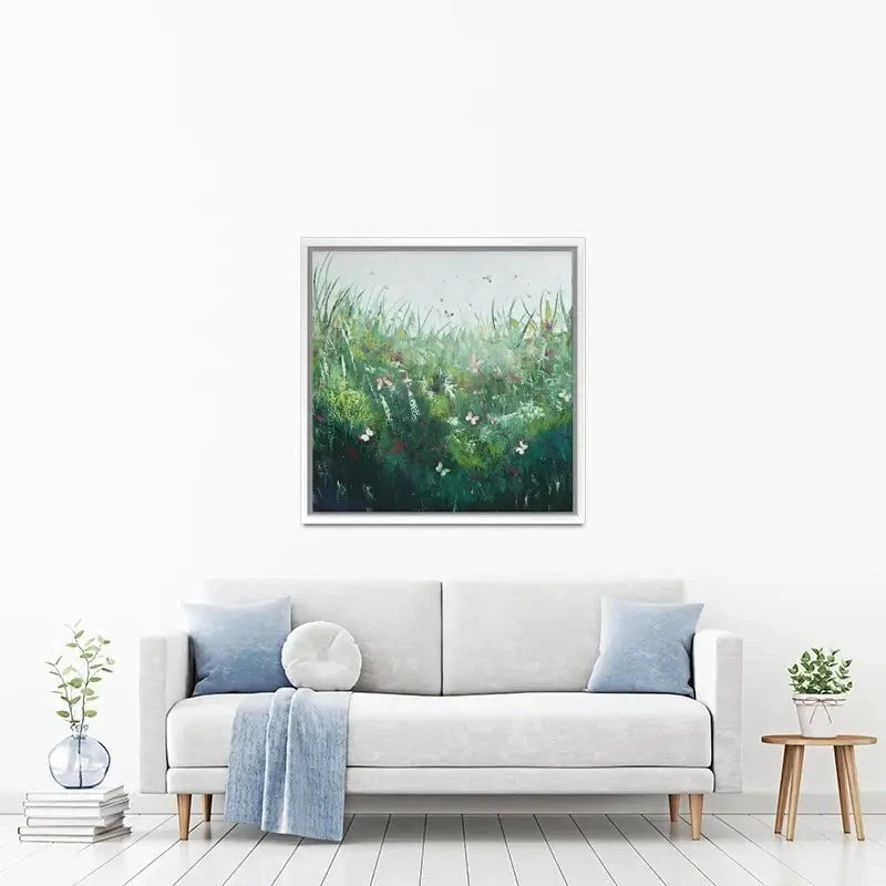 Green Butterflies Canvas Print Green Butterflies Canvas Print wall art product Laure Bury