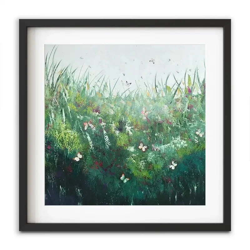 Green Butterflies Framed Art Print Green Butterflies Framed Art Print wall art product Laure Bury