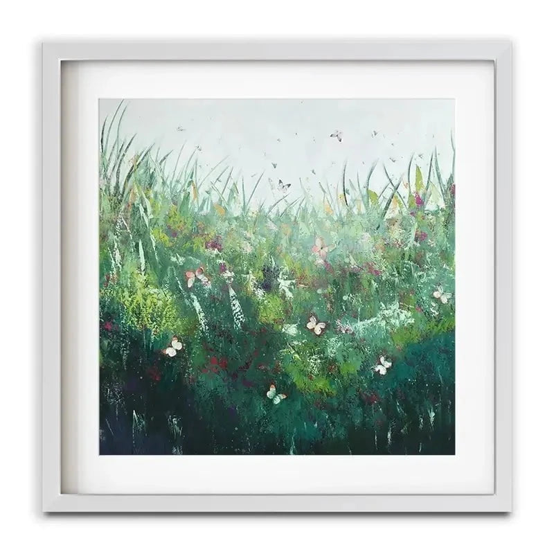 Green Butterflies Framed Art Print Green Butterflies Framed Art Print wall art product Laure Bury