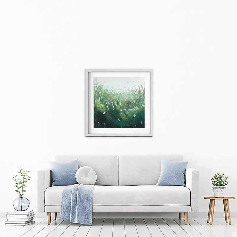 Green Butterflies Framed Art Print Green Butterflies Framed Art Print wall art product Laure Bury