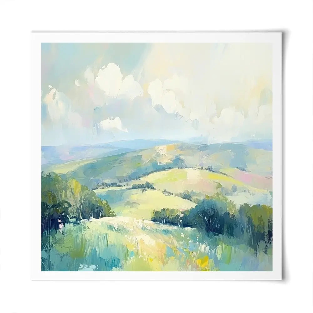 Green Hills Square Art Print Green Hills Square Art Print wall art product Art Print Shop