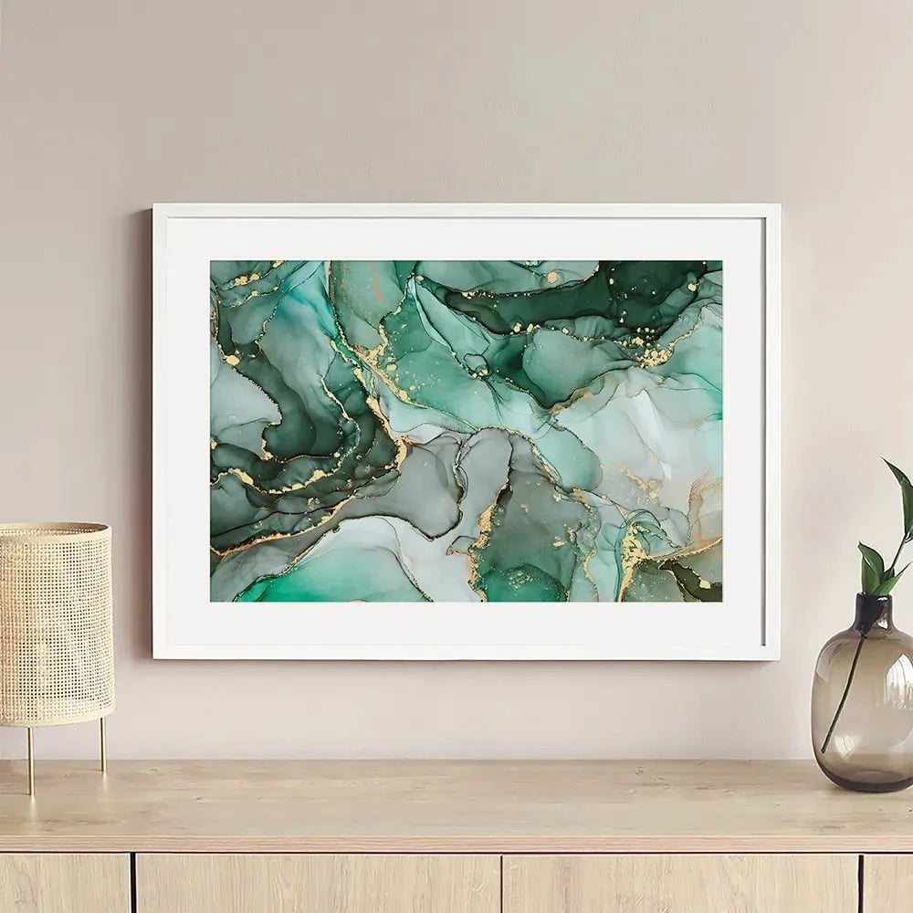 Green Marble Tones Framed Art Print Green Marble Tones Framed Art Print wall art product djero.adlibeshe yahoo.com / Shutterstock