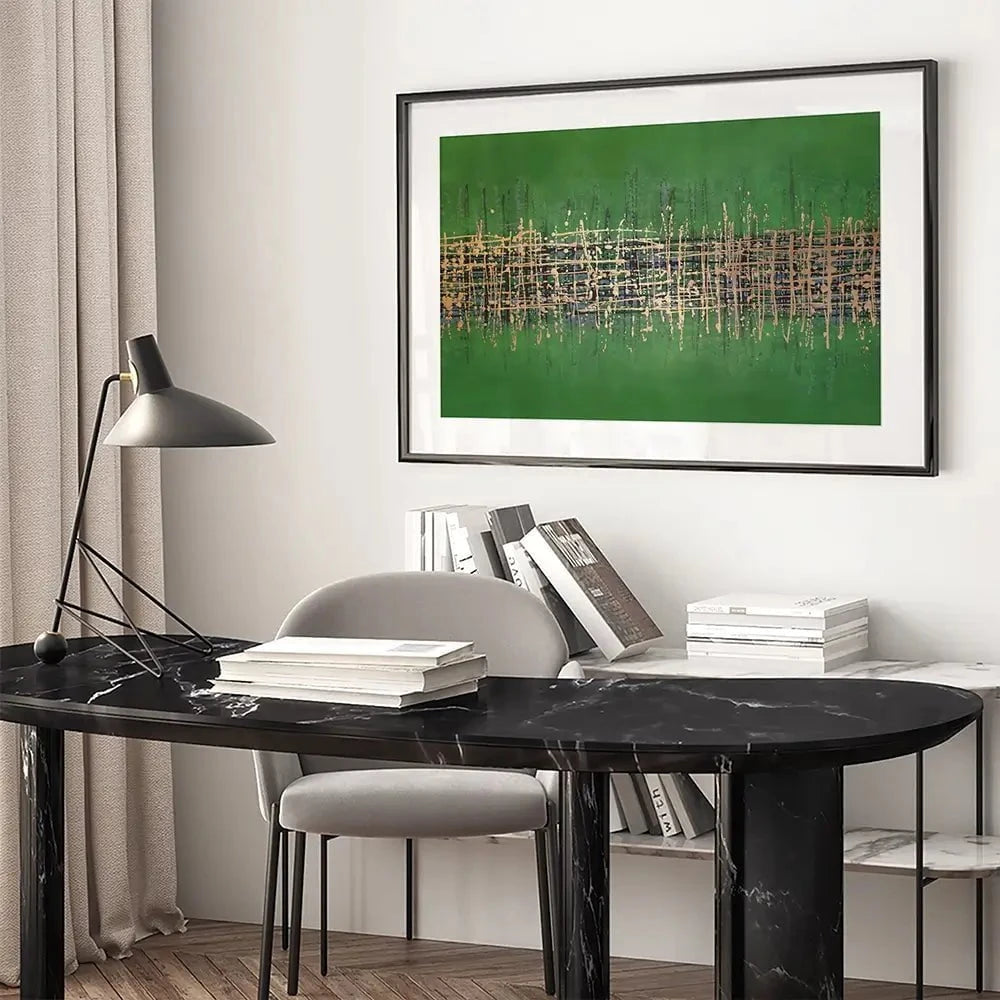 Green Meets Gold Framed Art Print Green Meets Gold Framed Art Print wall art product Maria Moretti
