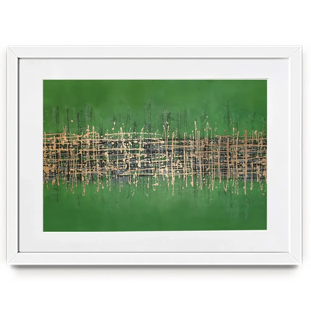 Green Meets Gold Framed Art Print Green Meets Gold Framed Art Print wall art product Maria Moretti