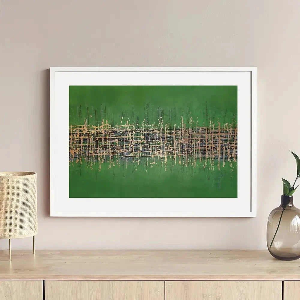 Green Meets Gold Framed Art Print Green Meets Gold Framed Art Print wall art product Maria Moretti