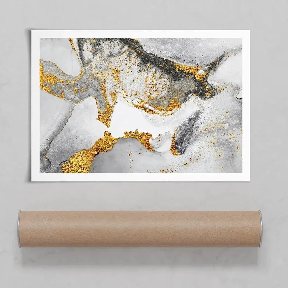Grey And White Marble Art Print Grey And White Marble Art Print wall art product CARACOLLA / Shutterstock