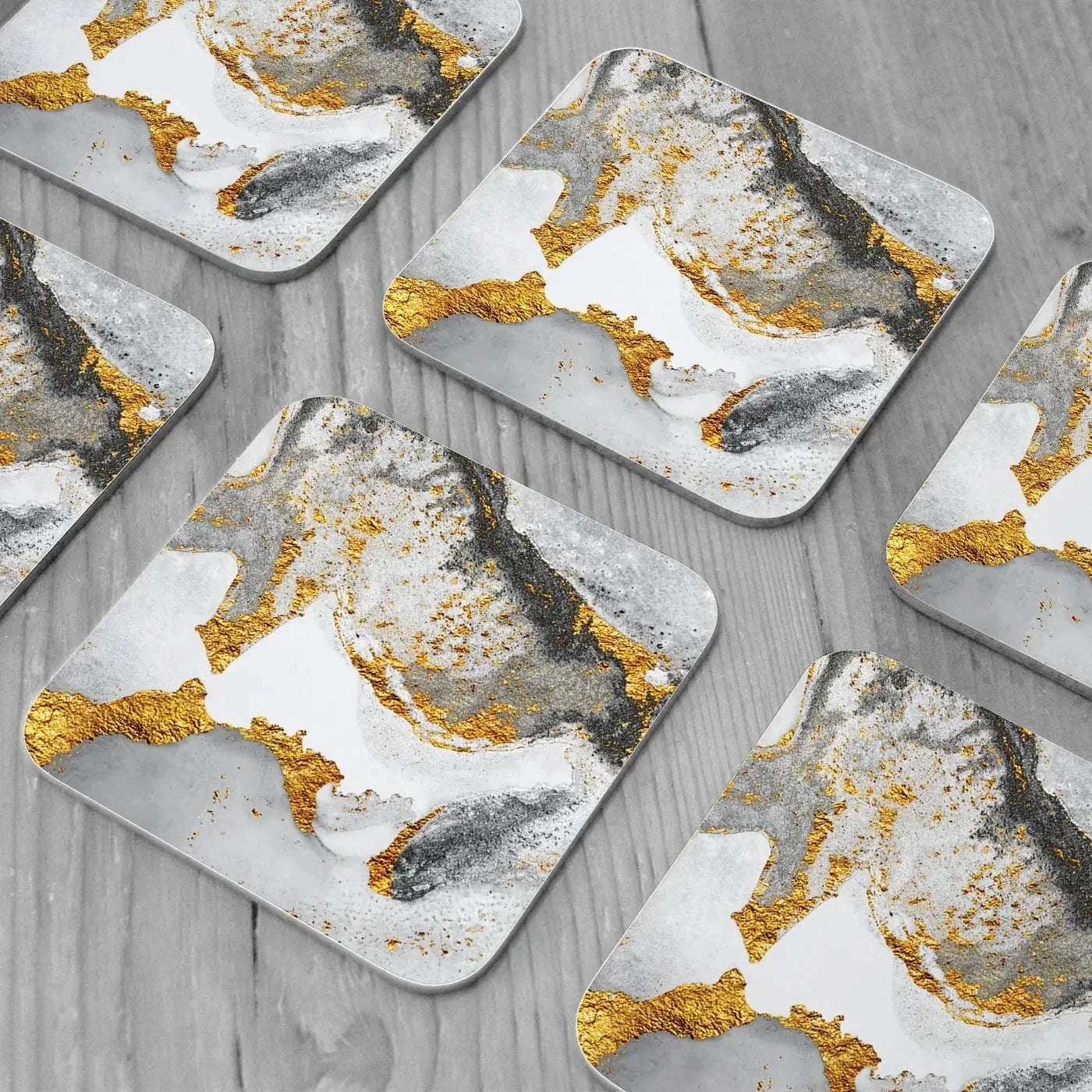 Grey And White Marble Coaster Set Grey And White Marble Coaster Set wall art product CARACOLLA / Shutterstock