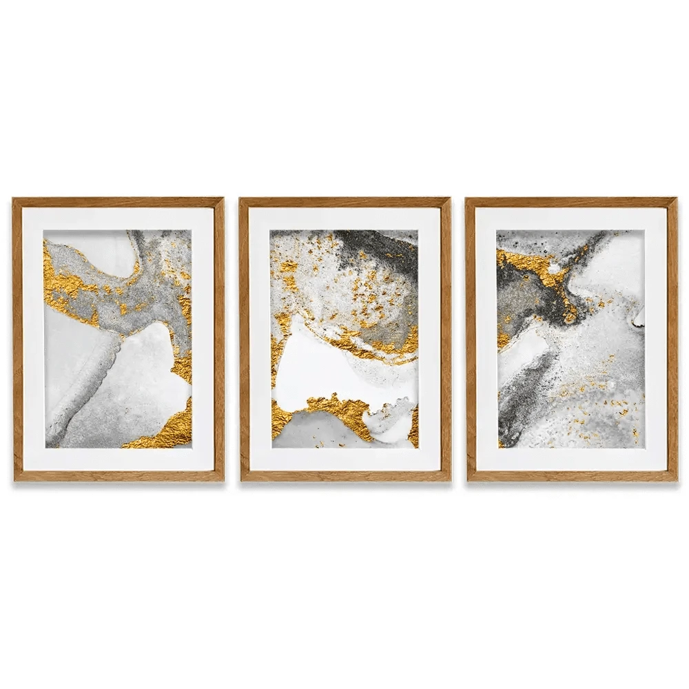 Grey And White Marble Framed Art Print Trio Grey And White Marble Framed Art Print Trio wall art product CARACOLLA / Shutterstock