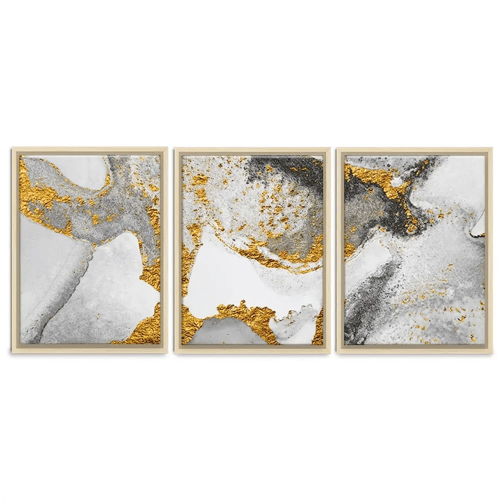 Grey And White Marble Trio Canvas Print Grey And White Marble Trio Canvas Print wall art product CARACOLLA / Shutterstock
