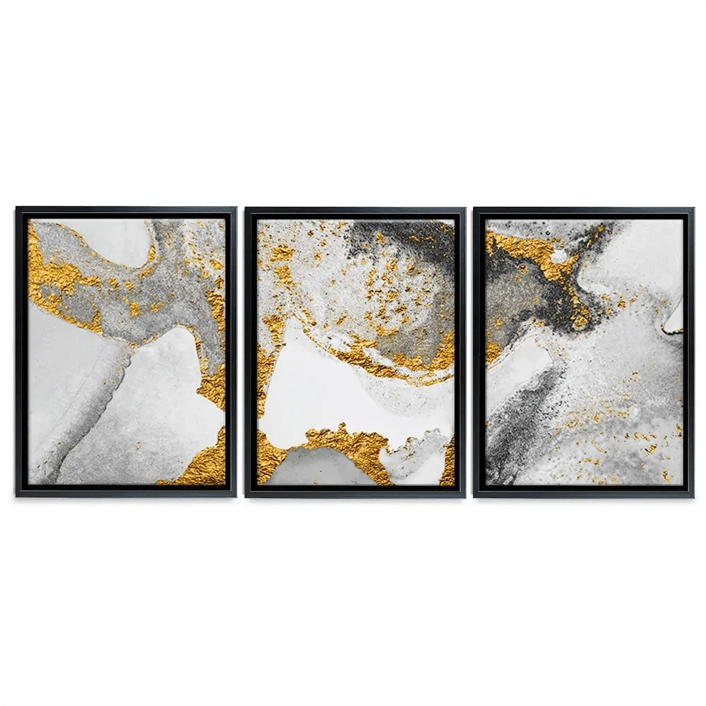 Grey And White Marble Trio Canvas Print Grey And White Marble Trio Canvas Print wall art product CARACOLLA / Shutterstock