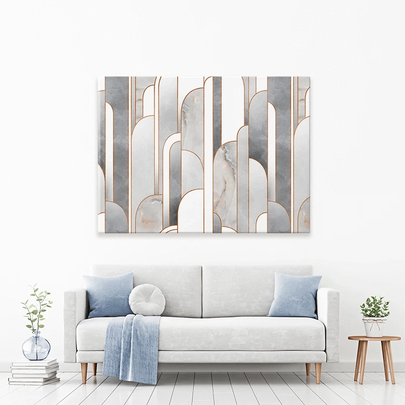 Grey Art Deco Canvas Print Grey Art Deco Canvas Print wall art product An Ya / Shutterstock