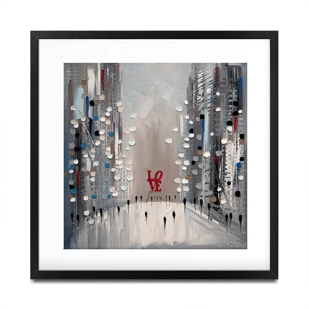 Grey City Love Square Framed Art Print Grey City Love Square Framed Art Print wall art product Ekaterina Ermilkina