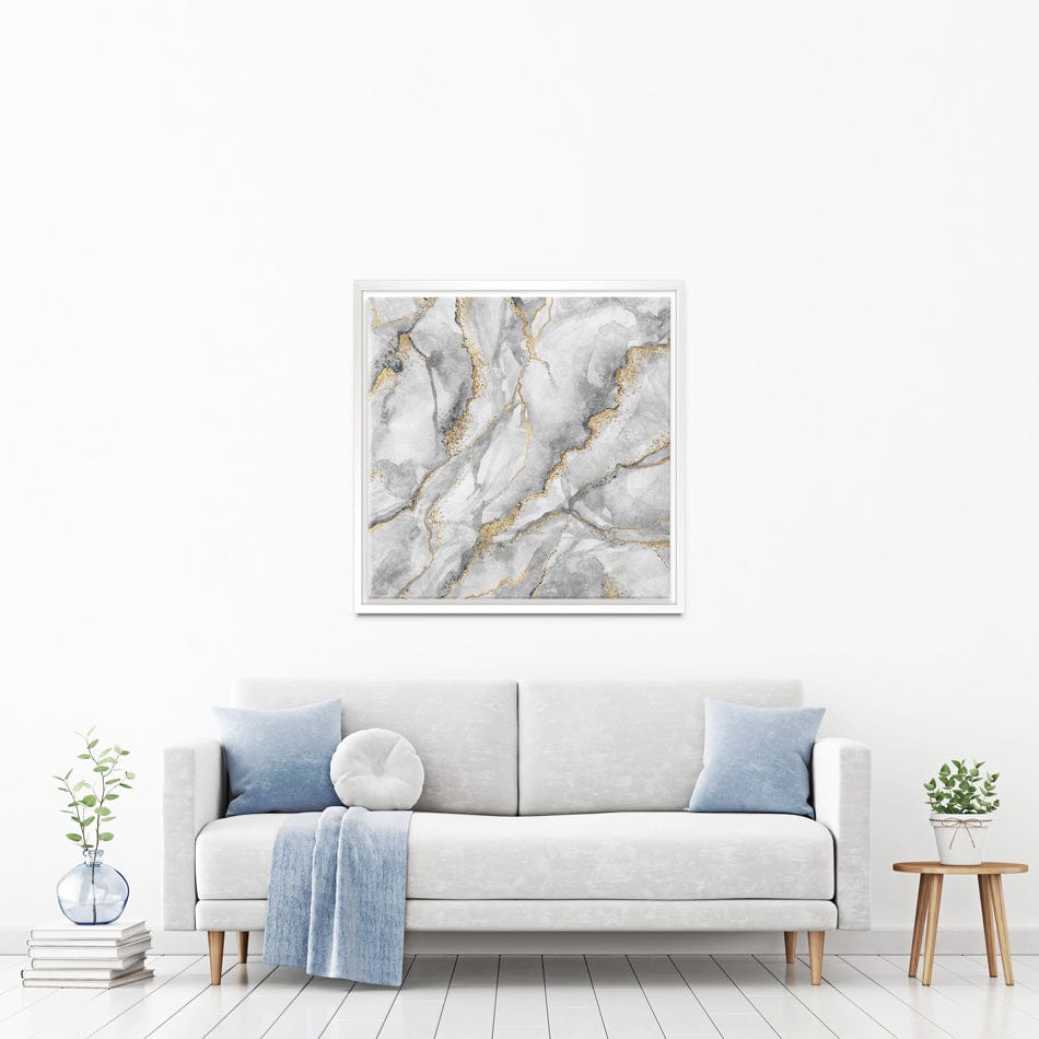 Grey Marble Square Canvas Print wall art product wacomka / Shutterstock