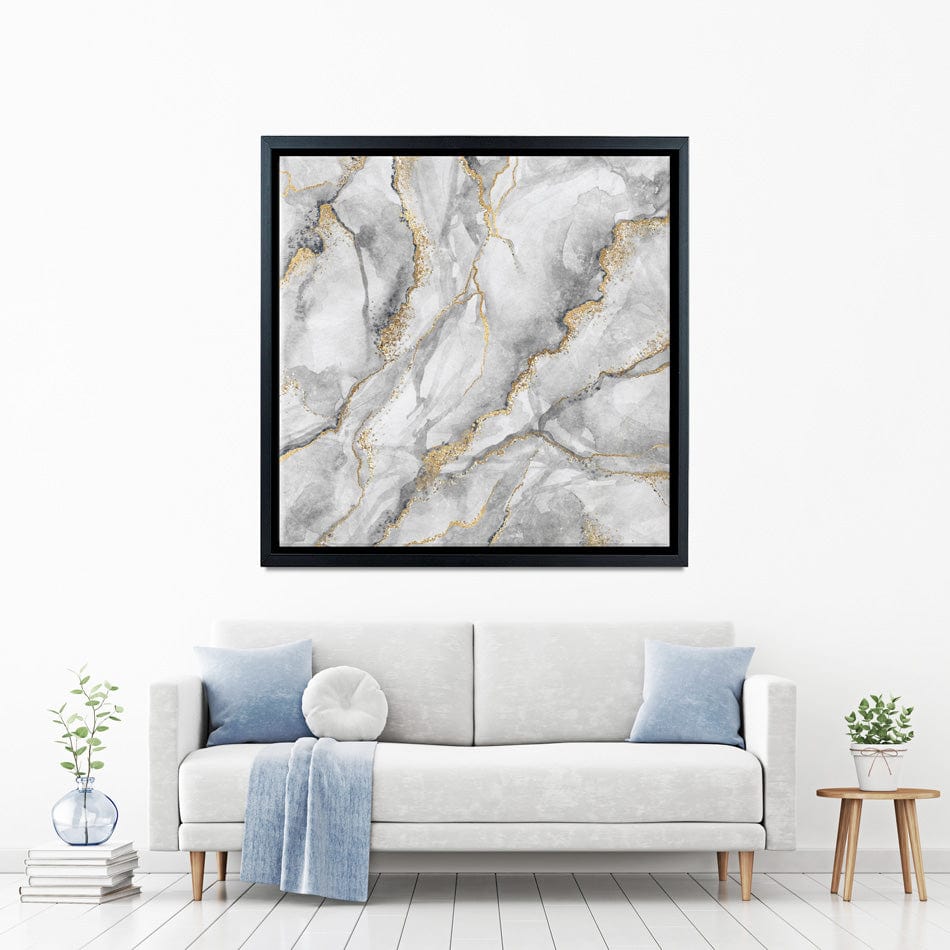 Grey Marble Square Canvas Print wall art product wacomka / Shutterstock