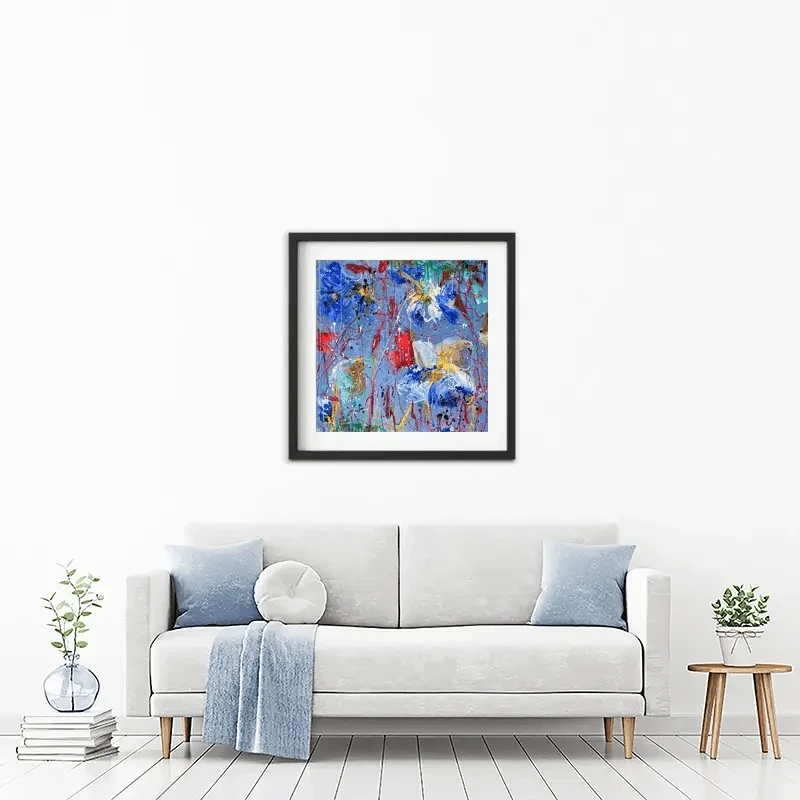 Growing In Blue Framed Art Print Growing In Blue Framed Art Print wall art product Studio Paint-Ing