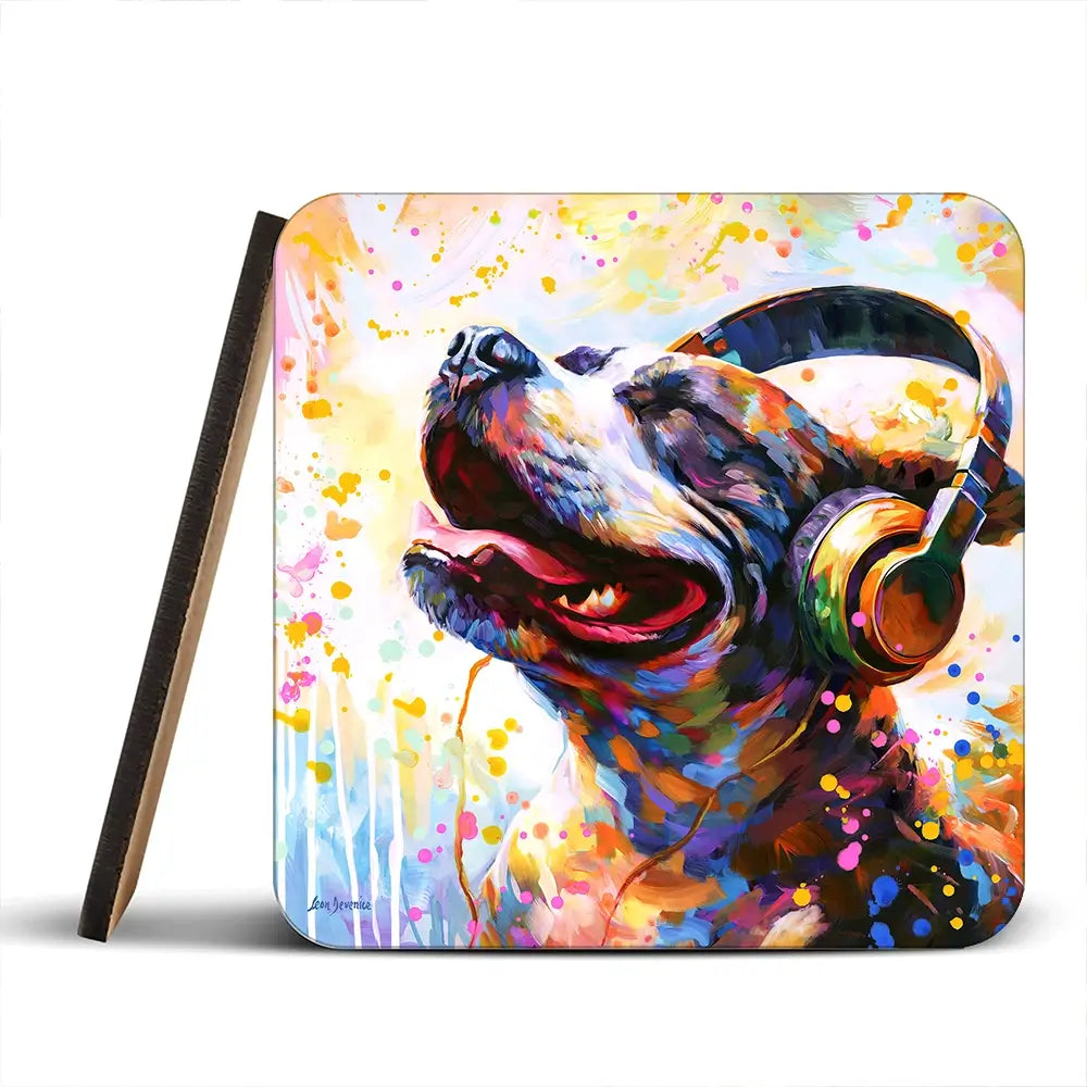 Happy Beats Coaster Set Rainbow Soul Tree Coaster Set | Rainbow Soul Tree Art Coasters wall art product Leon Devenice