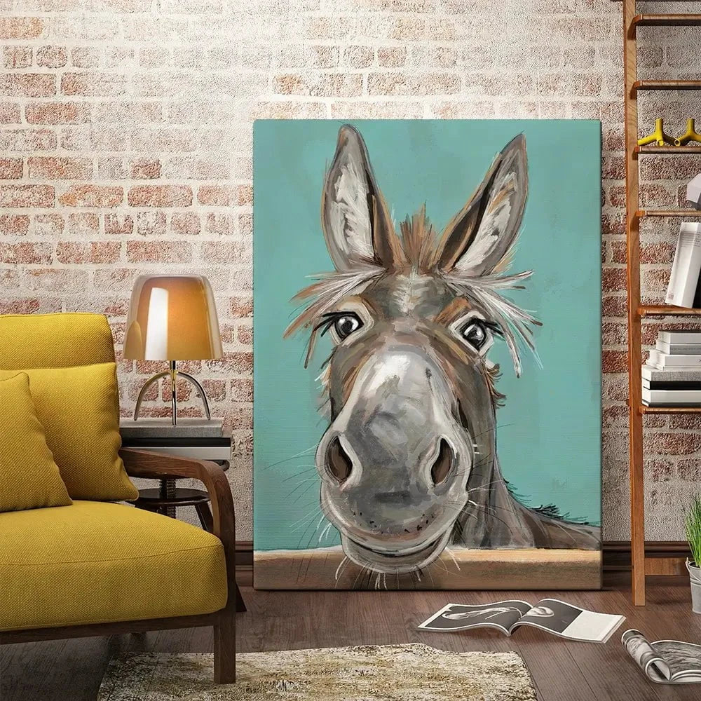 Happy Donkey Canvas Print Happy Donkey Canvas Print wall art product D Mosconi