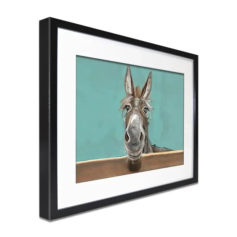 Happy Donkey Landscape Framed Art Print Happy Donkey Landscape Framed Art Print wall art product D Mosconi