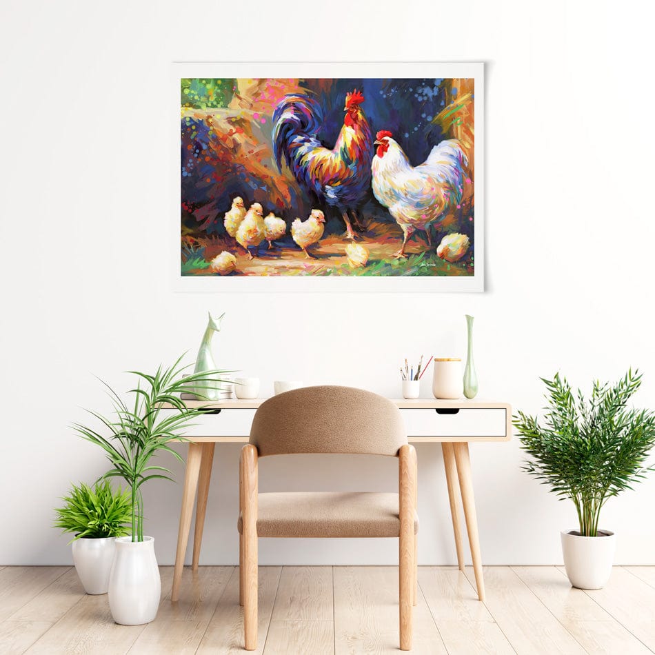 Happy Farmyard Family Art Print wall art product / Shutterstock