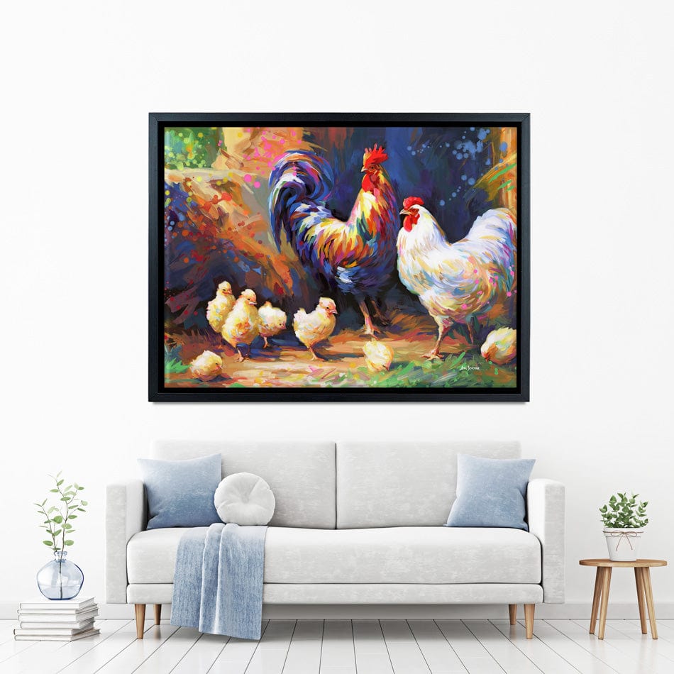Happy Farmyard Family Canvas Print wall art product Leon Devenice