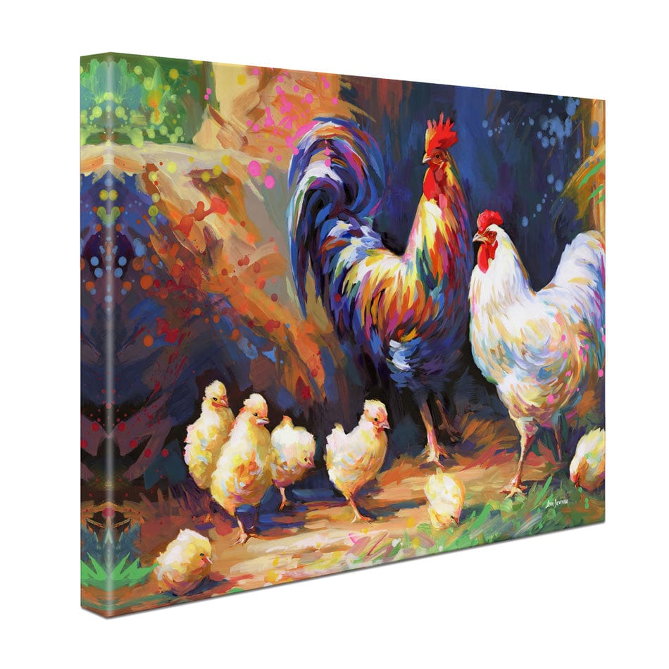 Happy Farmyard Family Canvas Print wall art product Leon Devenice