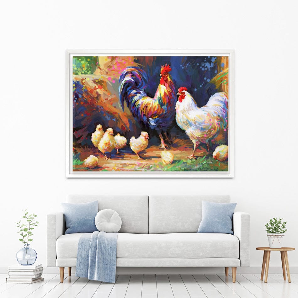 Happy Farmyard Family Canvas Print wall art product Leon Devenice