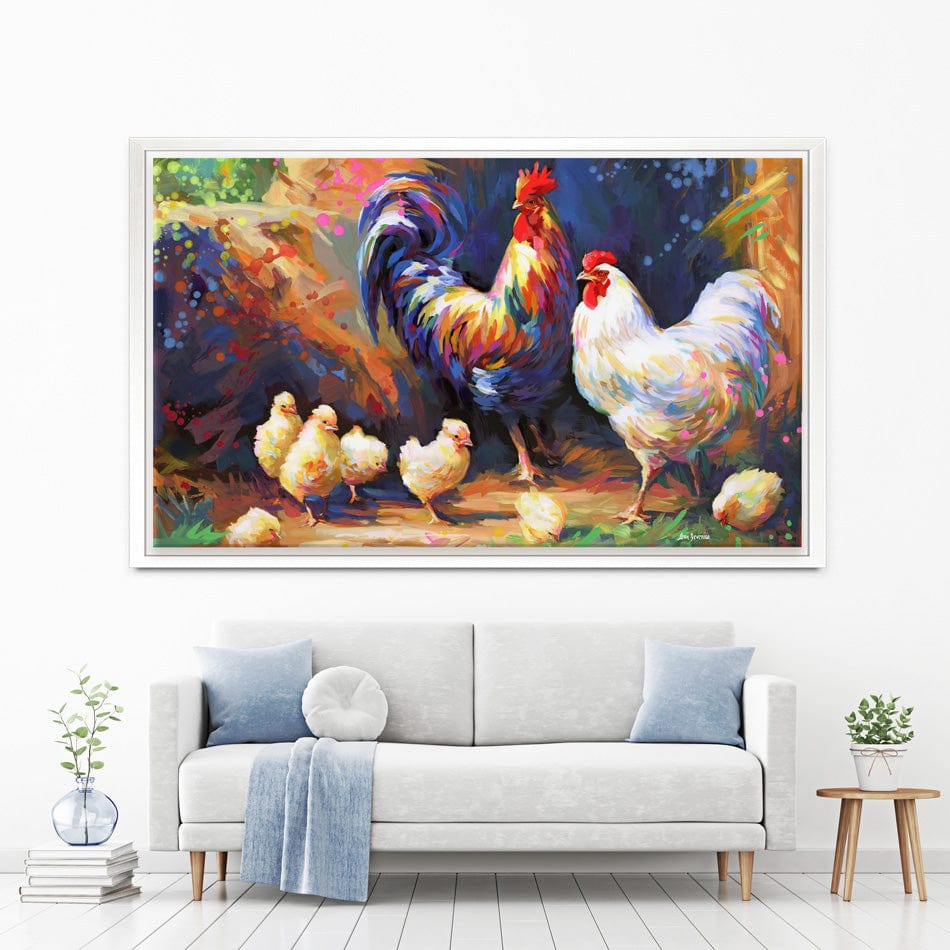 Happy Farmyard Family Canvas Print wall art product Leon Devenice