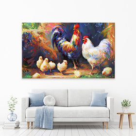 Happy Farmyard Family Canvas Print wall art product Leon Devenice